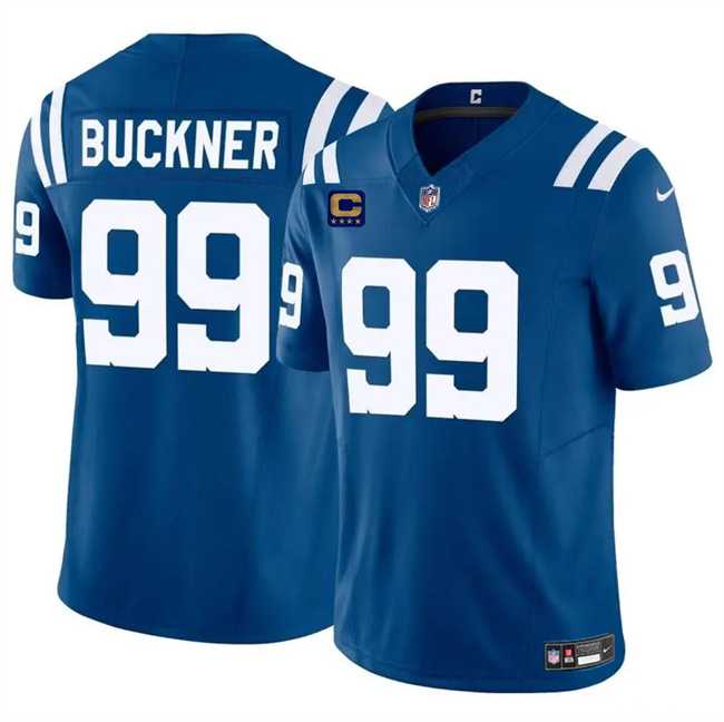 Men & Women & Youth Indianapolis Colts #99 DeForest Buckner Blue 2024 F.U.S.E. With 4-Star C Patch Vapor Limited Stitched Jersey